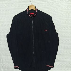Hugo Boss Navy Blue Bomber Jacket with Red Trim